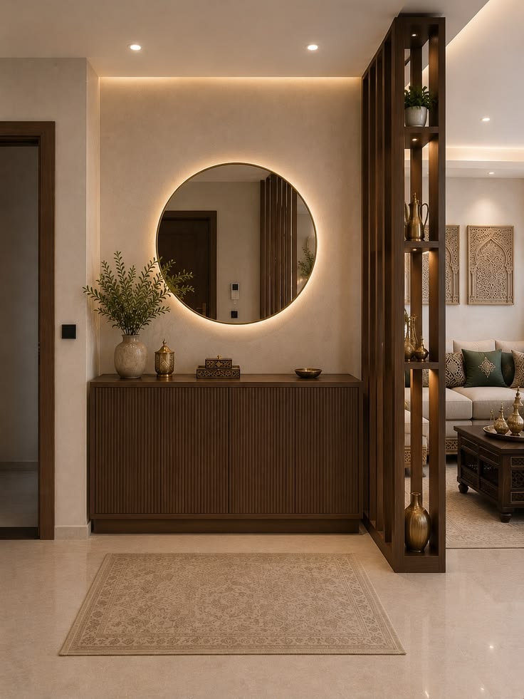 Glass mirror and cabinets